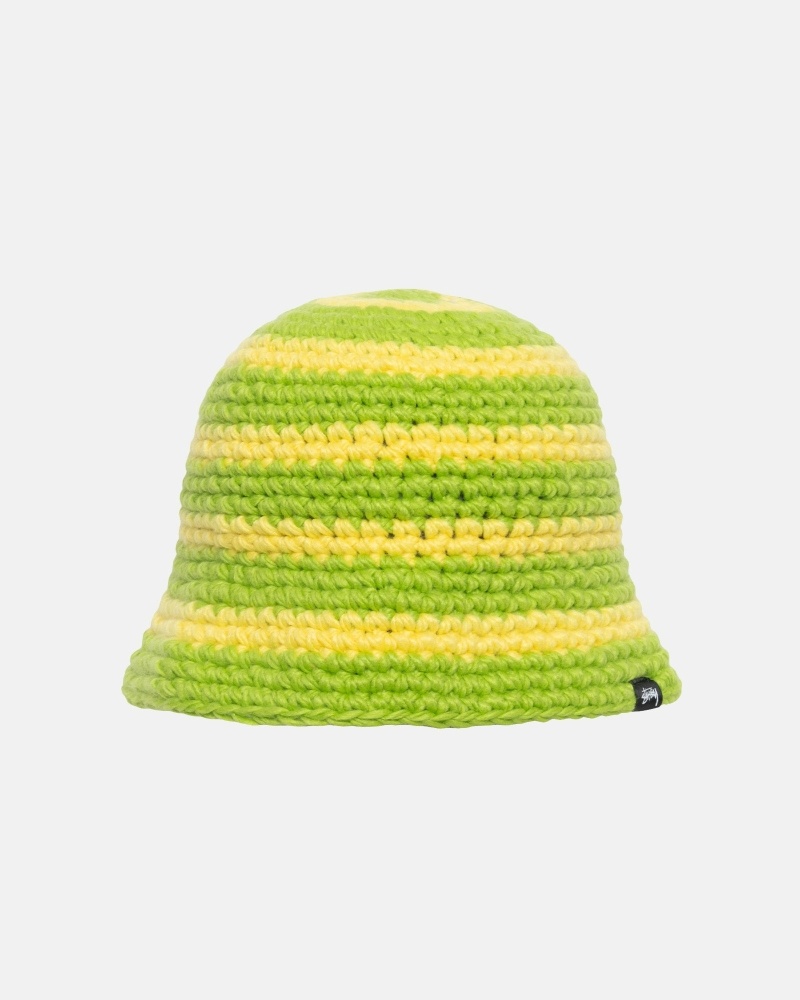 Stussy Swirl Knit Men\'s Bucket Hats Light Green | IL0000500