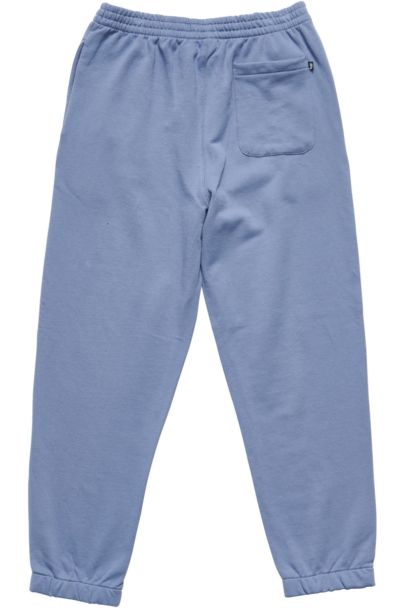 Stussy Text Fleece Men's Track Pants Blue | IL0001006