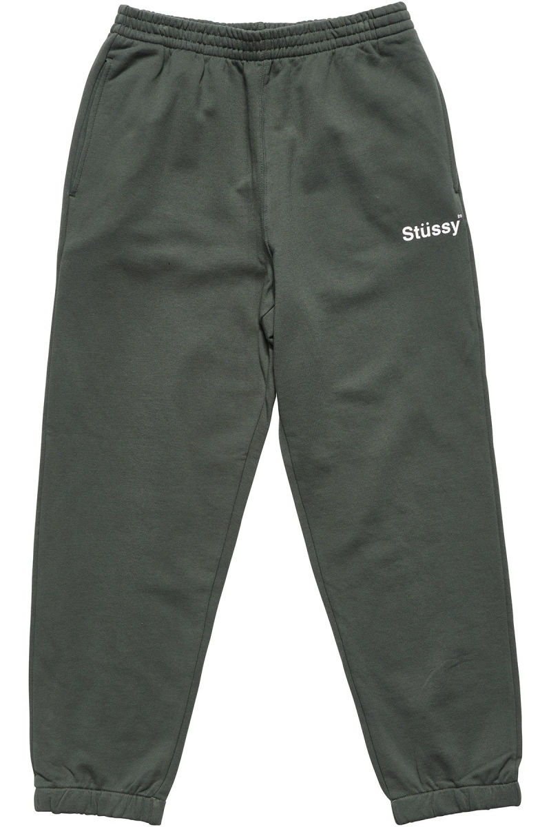 Stussy Text Fleece Men\'s Track Pants Green | IL0001007