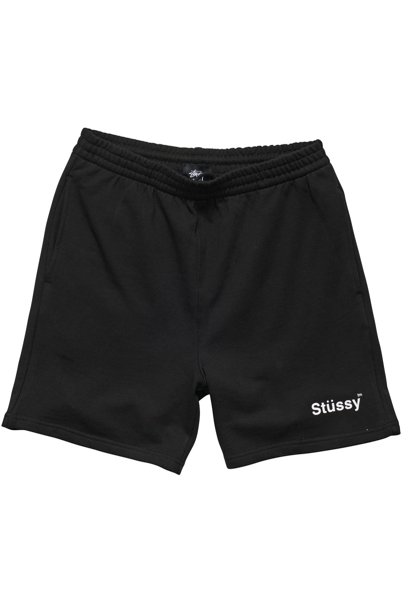 Stussy Text Fleece Short Men\'s Sportswear Black | IL0000791