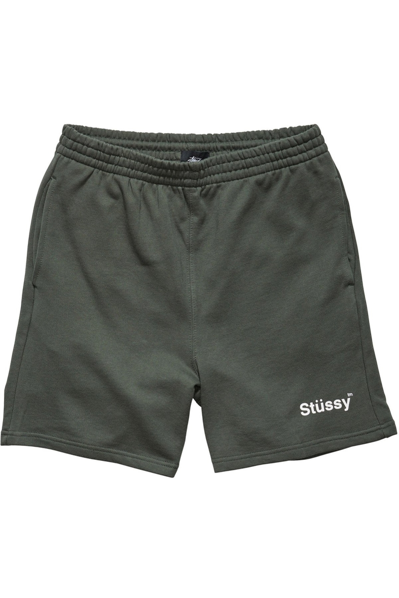 Stussy Text Fleece Short Men\'s Sportswear Green | IL0000792