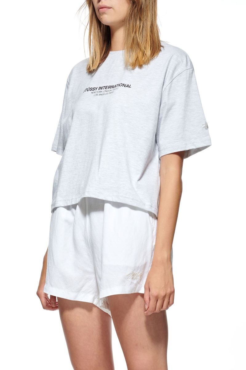 Stussy Text Waisted OS Tee Women's Sportswear White | IL0000798