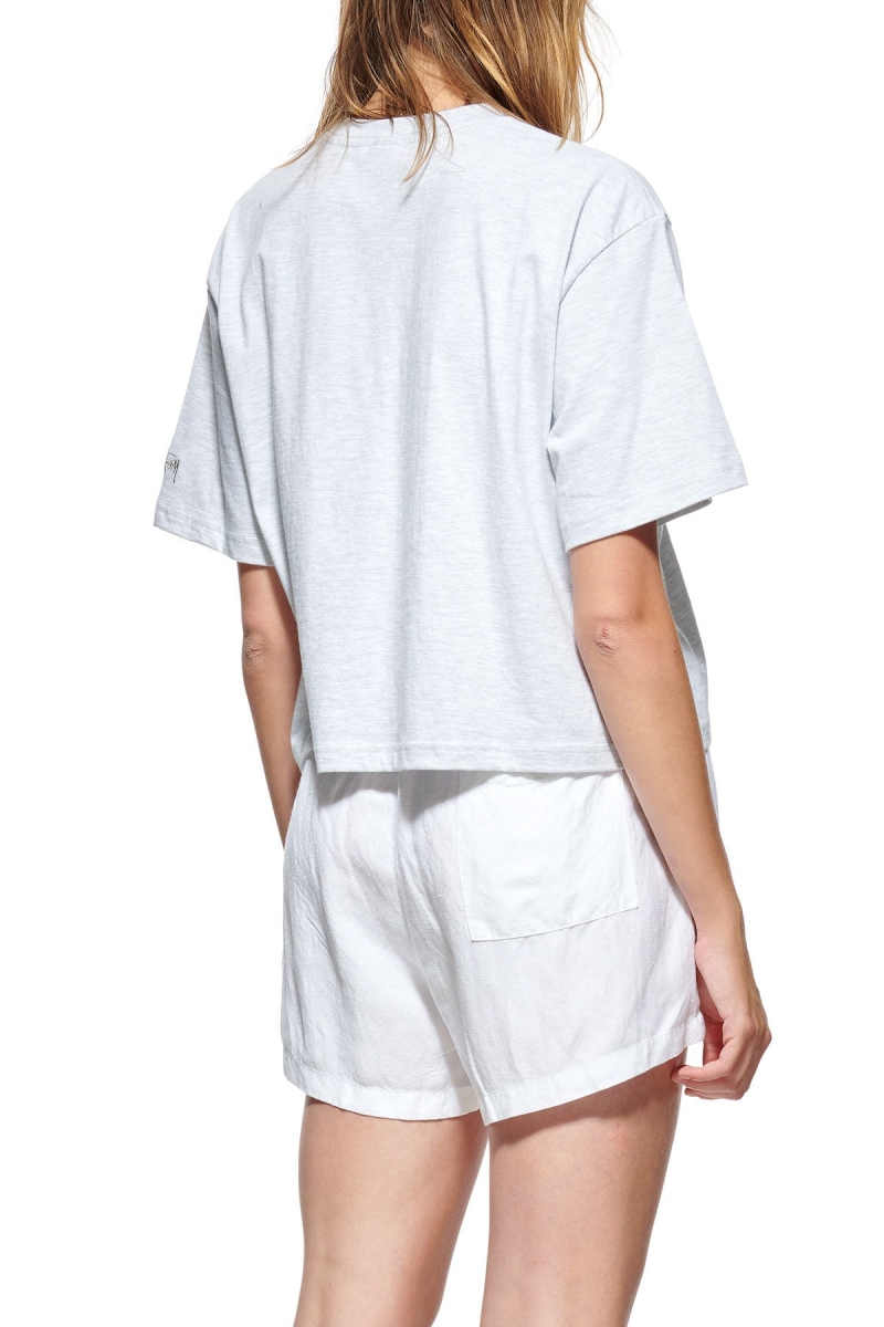 Stussy Text Waisted OS Tee Women's Sportswear White | IL0000798