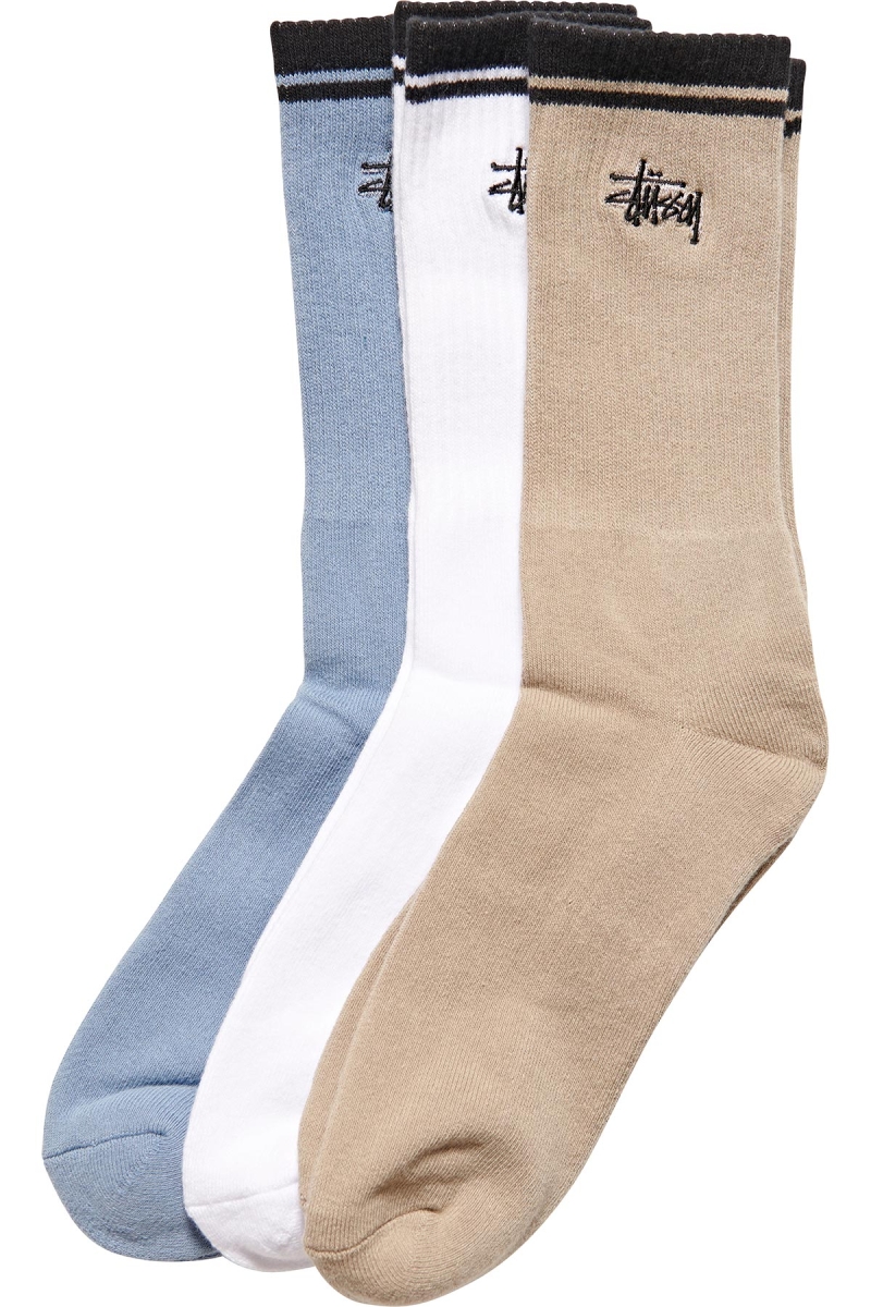 Stussy Top Stripe Graffiti (3 Pack) Men\'s Socks Orange | IL0000747