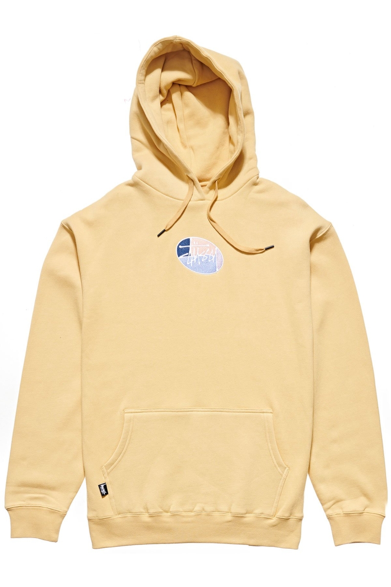 Stussy Trivial Pursuit Men\'s Hoodies Yellow | IL0000087