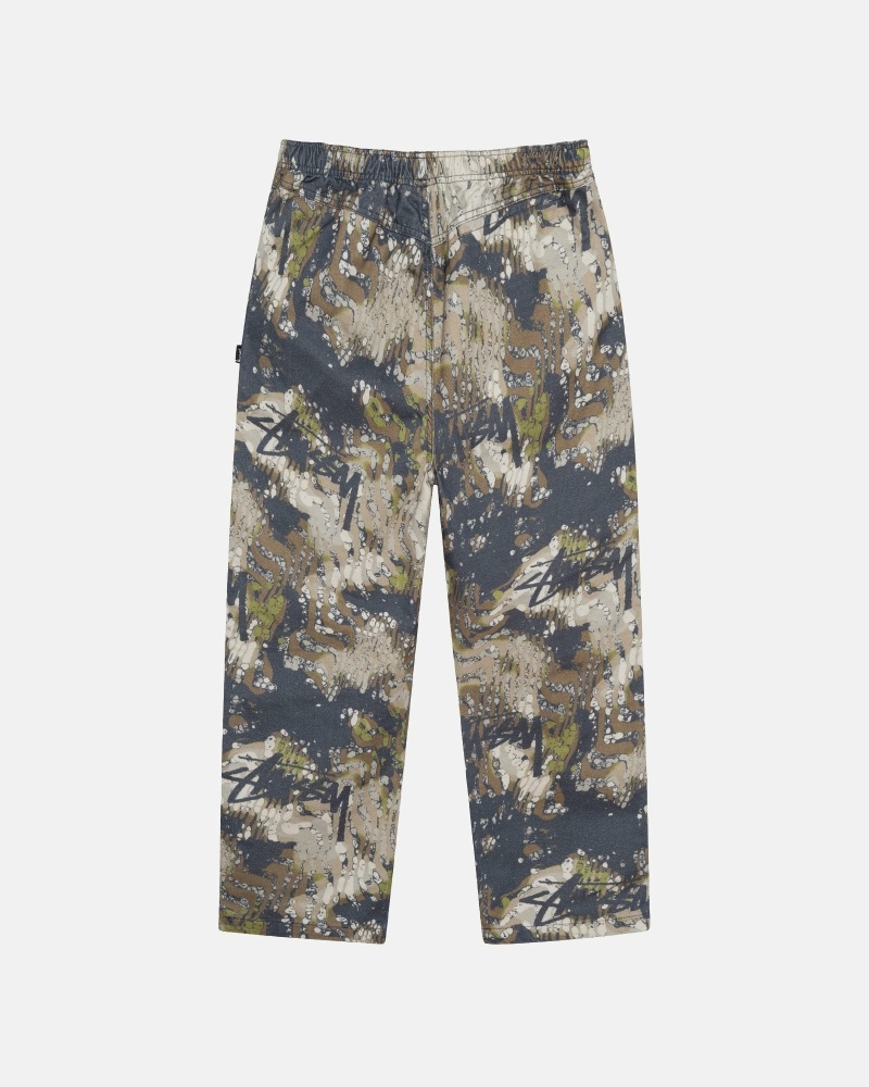 Stussy Veil Camo Men's Beach Pants Camo | IL0000602