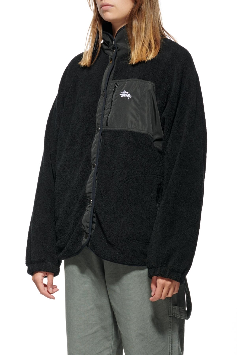 Stussy Ventura Sherpa Women's Jackets Black | IL0000363