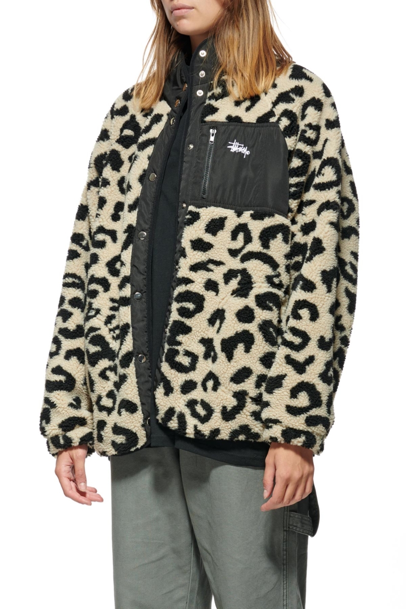 Stussy Ventura Sherpa Women's Jackets Black | IL0000364