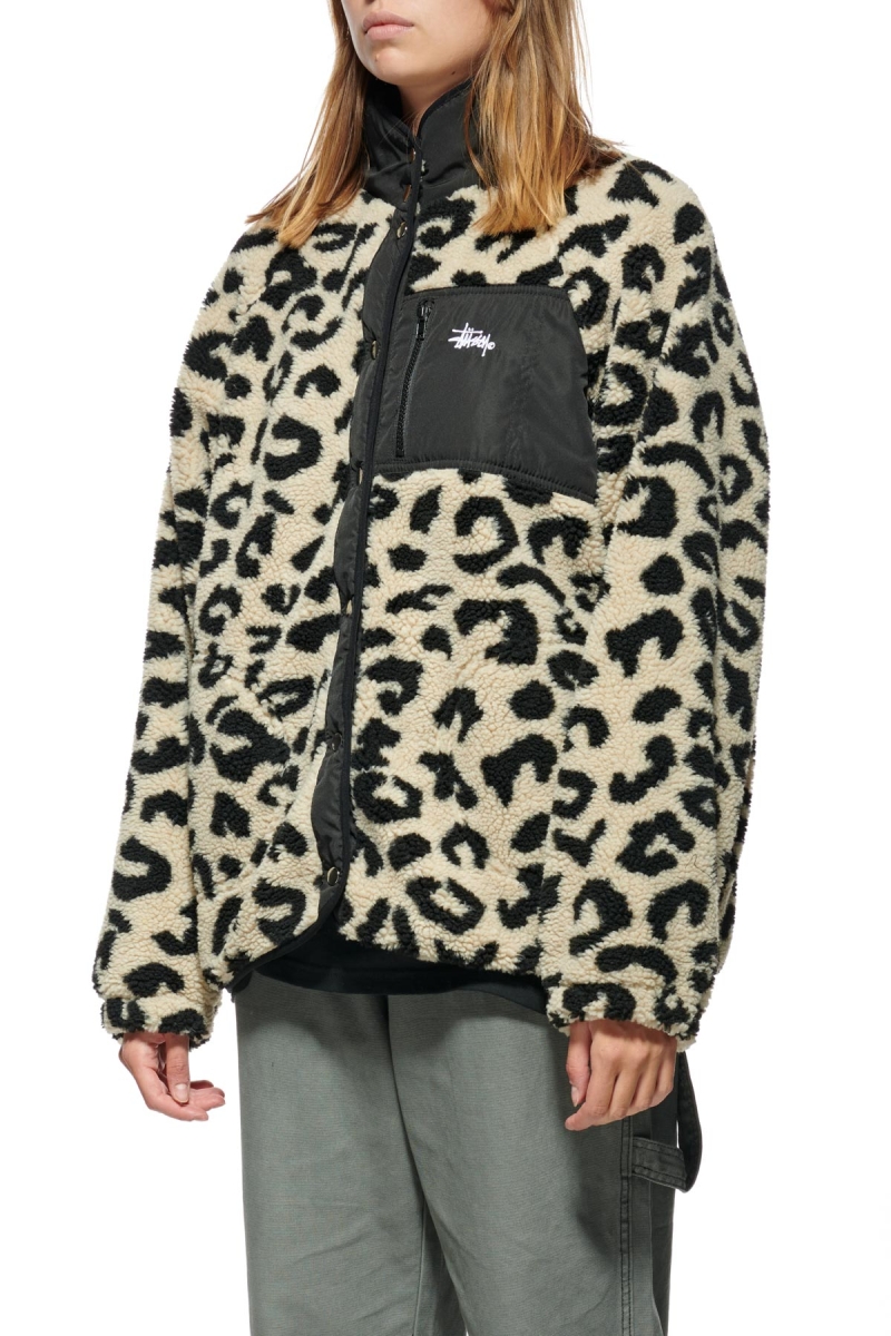 Stussy Ventura Sherpa Women's Jackets Black | IL0000364