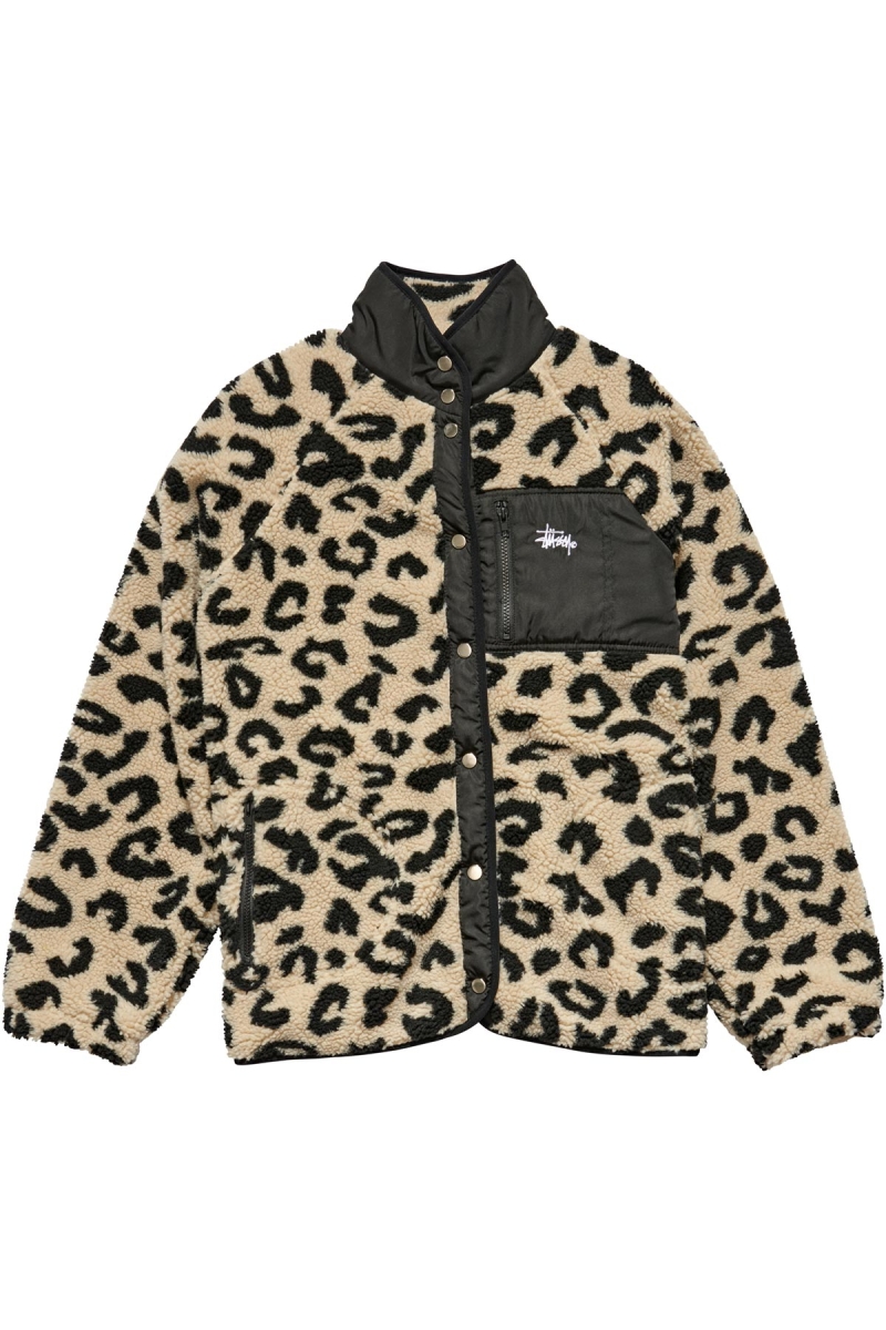 Stussy Ventura Sherpa Women\'s Jackets Black | IL0000364