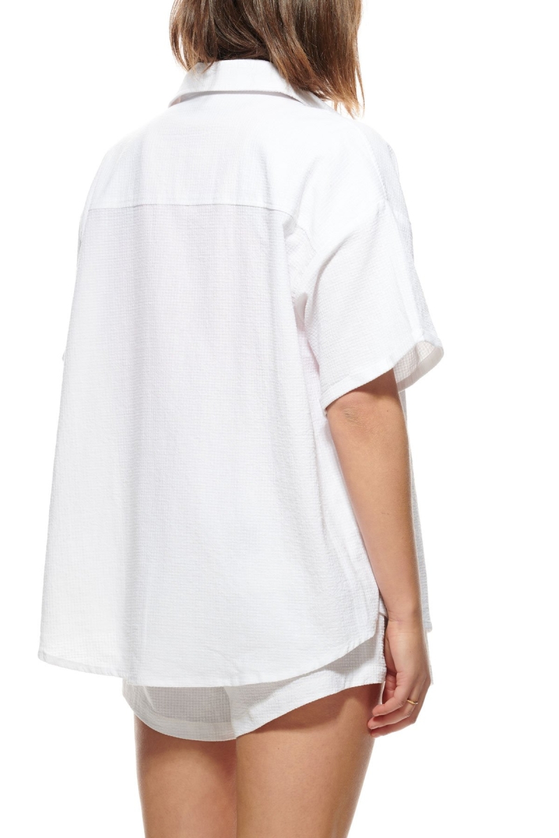 Stussy Vermont OS Shirt Women's Sportswear White | IL0000801