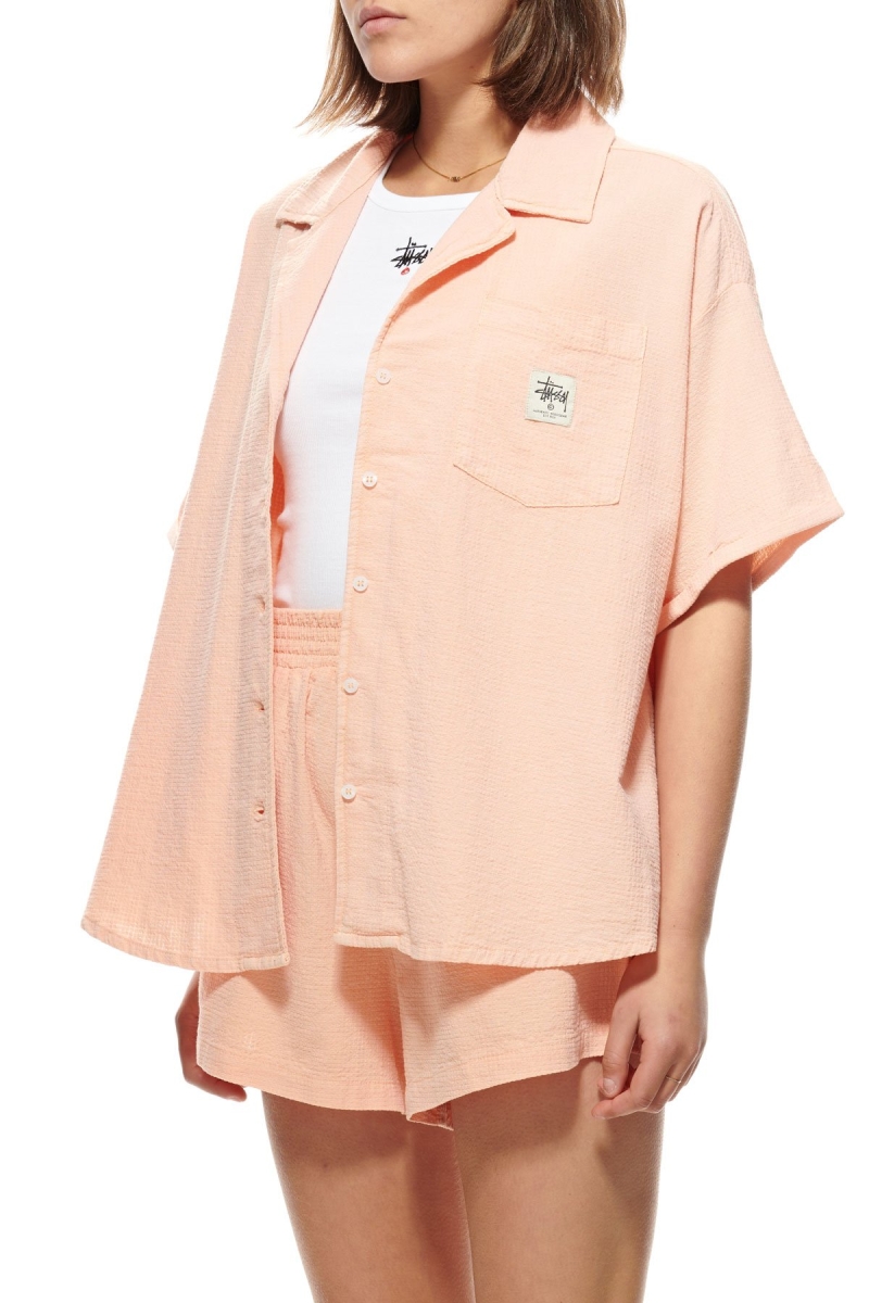 Stussy Vermont OS Shirt Women's Sportswear Orange | IL0000802