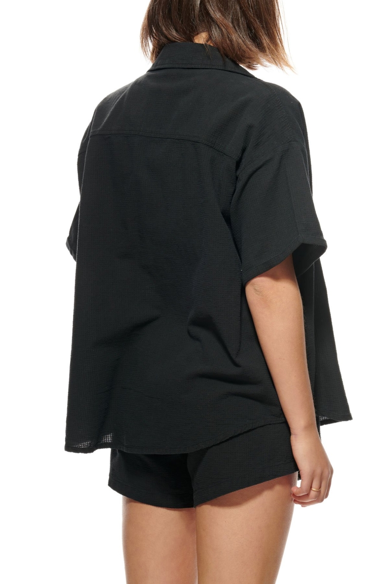 Stussy Vermont OS Shirt Women's Sportswear Black | IL0000803