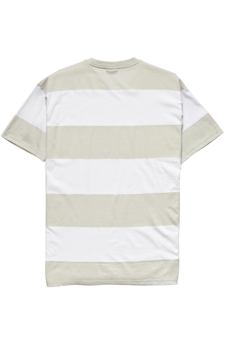 Stussy View Stripe SS Pocket Men's T Shirts White | IL0000284