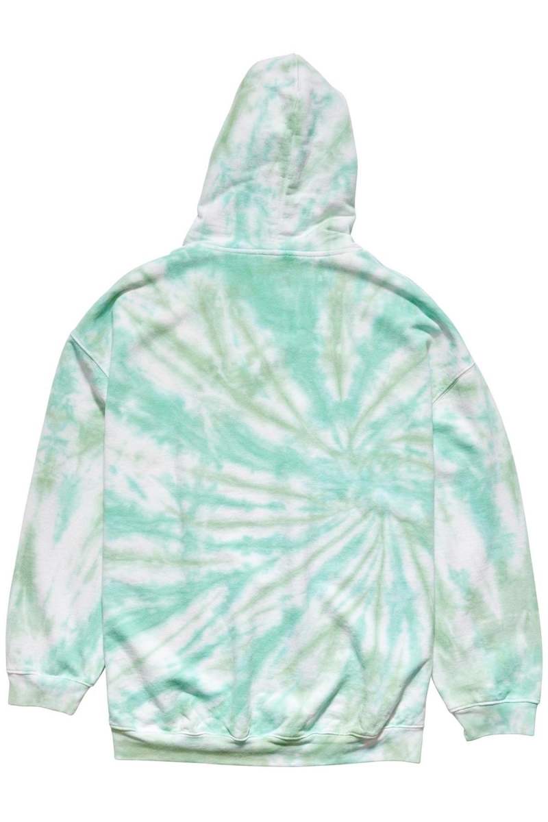 Stussy Warped Tie Dye Hood Women's Sportswear Green | IL0000804