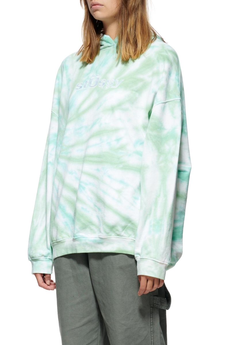 Stussy Warped Tie Dye Hood Women's Sportswear Green | IL0000804