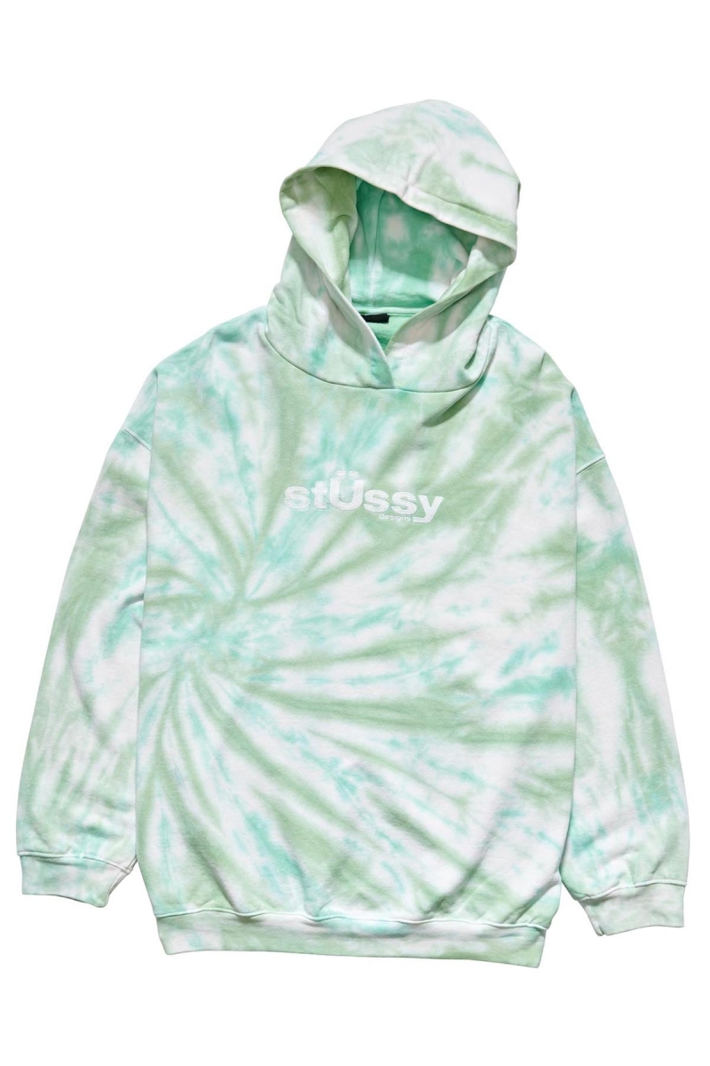 Stussy Warped Tie Dye Hood Women\'s Sportswear Green | IL0000804