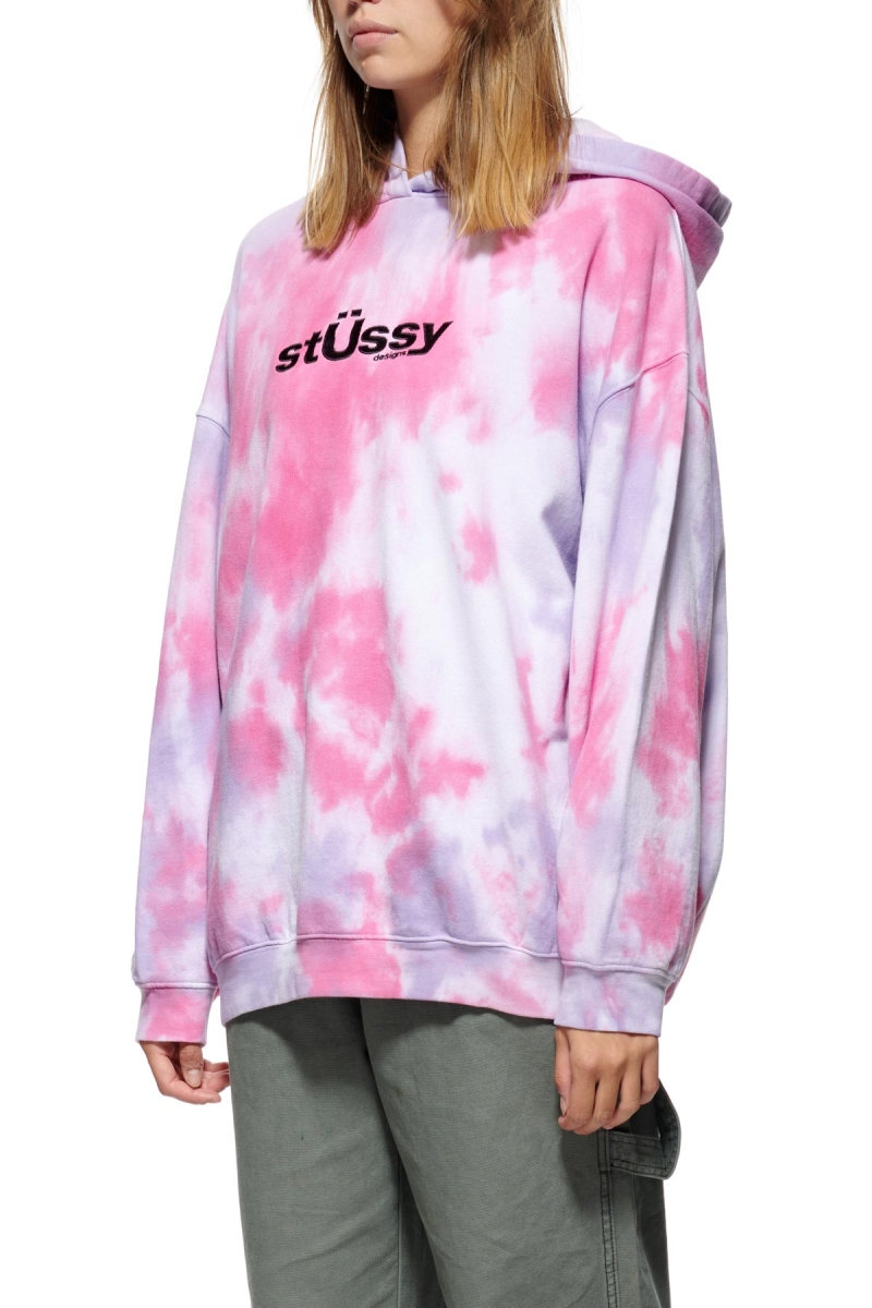 Stussy Warped Tie Dye Hood Women's Sportswear Red | IL0000805