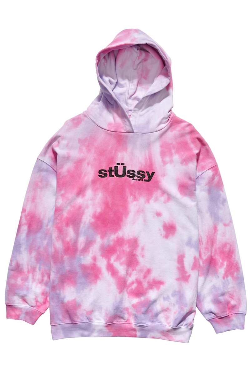 Stussy Warped Tie Dye Hood Women\'s Sportswear Red | IL0000805