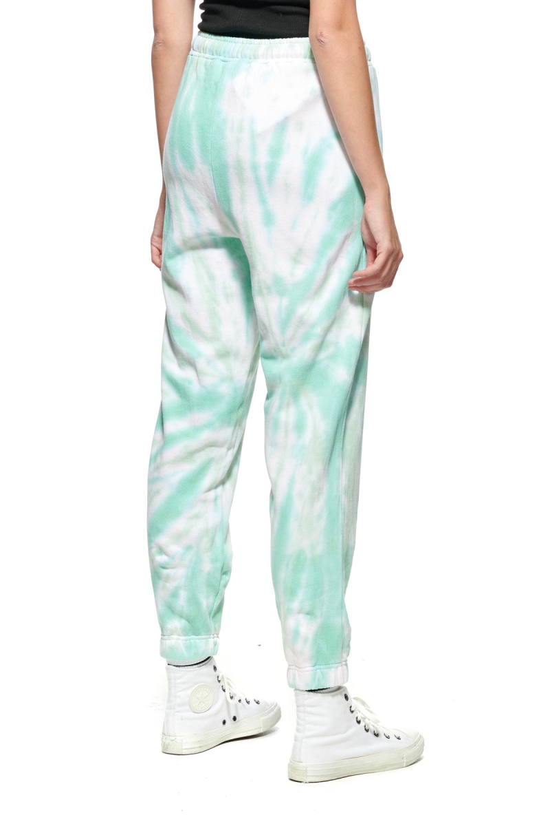 Stussy Warped Tie Dye Trackpant Women's Track Pants Green | IL0001011