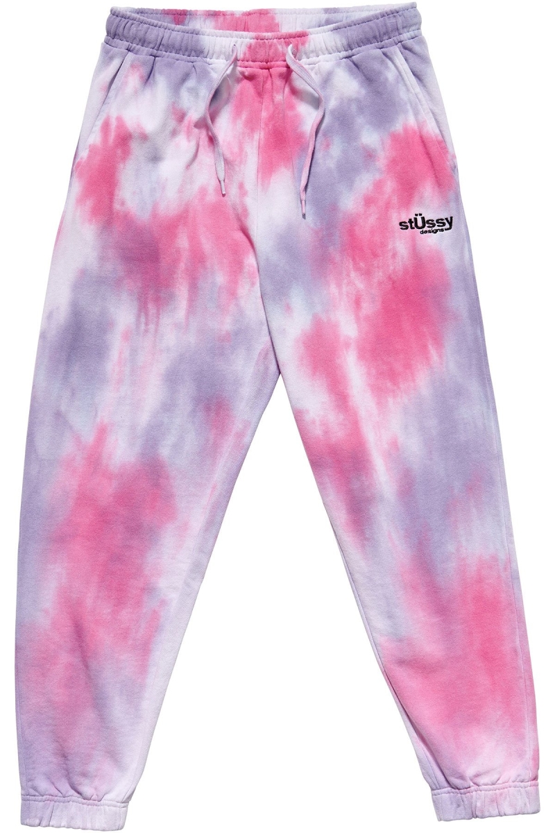 Stussy Warped Tie Dye Women\'s Track Pants Red | IL0001009