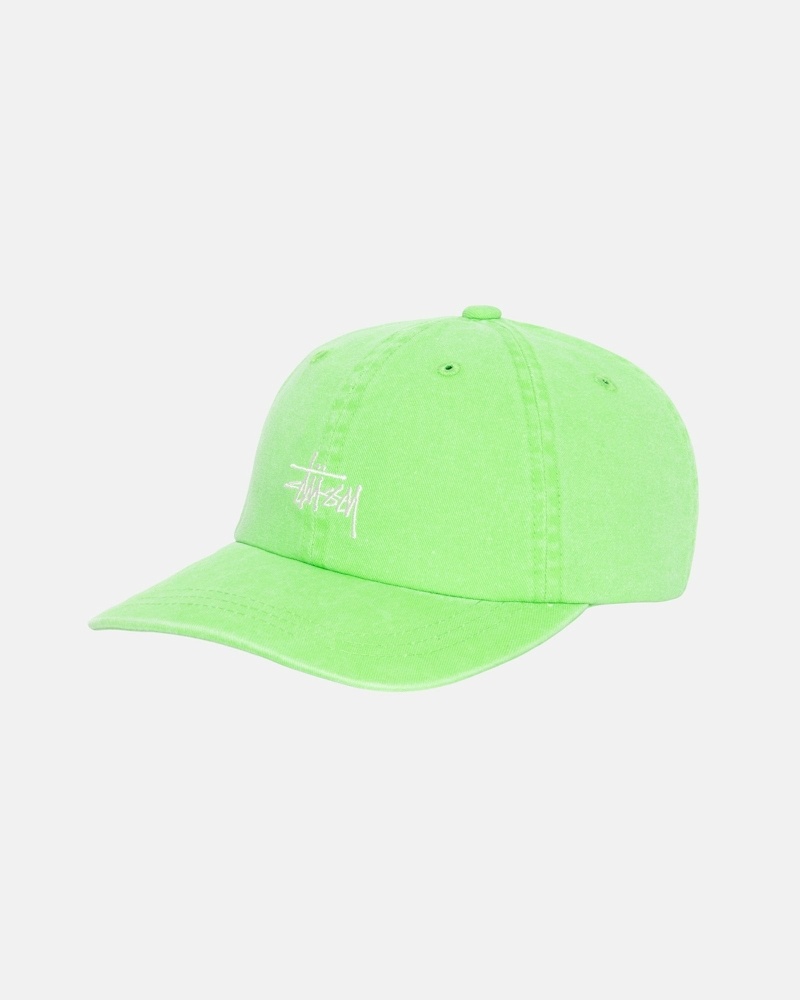 Stussy Washed Stock Low Pro Men's Caps Light Green | IL0000512