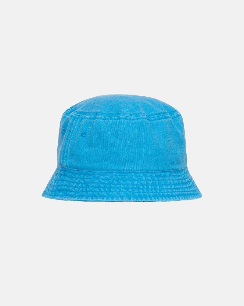 Stussy Washed Stock Men's Bucket Hats Blue | IL0000510