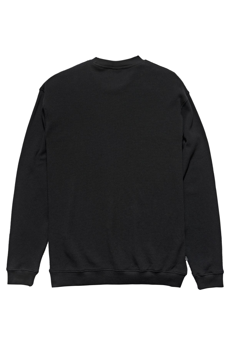 Stussy Workwear Waffle Crew Men's Sweaters Black | IL0000863