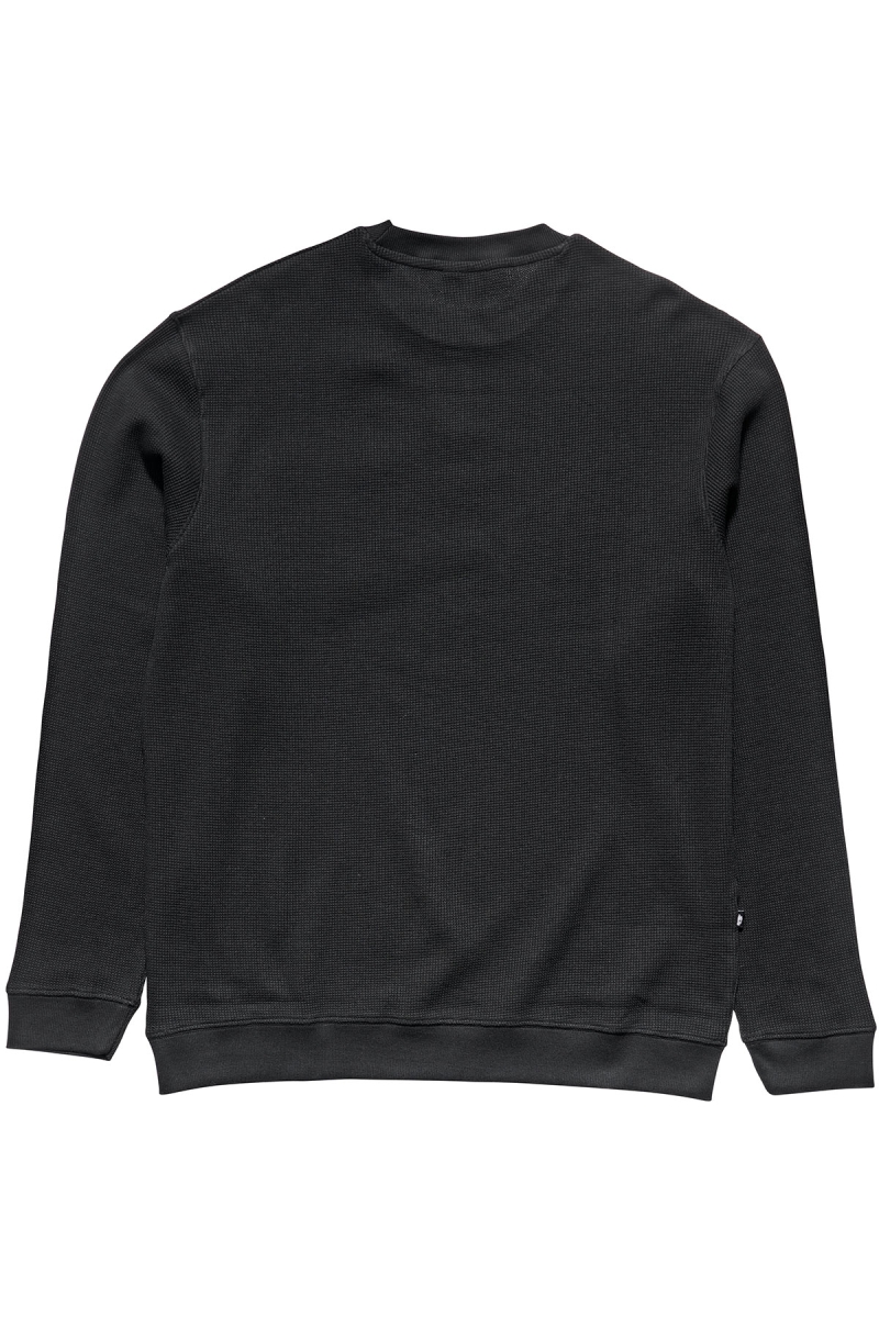 Stussy Workwear Waffle Crew Men's Sweaters Black | IL0000864