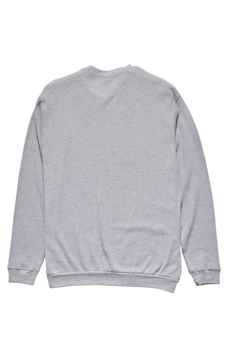 Stussy Workwear Waffle Crew Men's Sweaters Grey | IL0000865