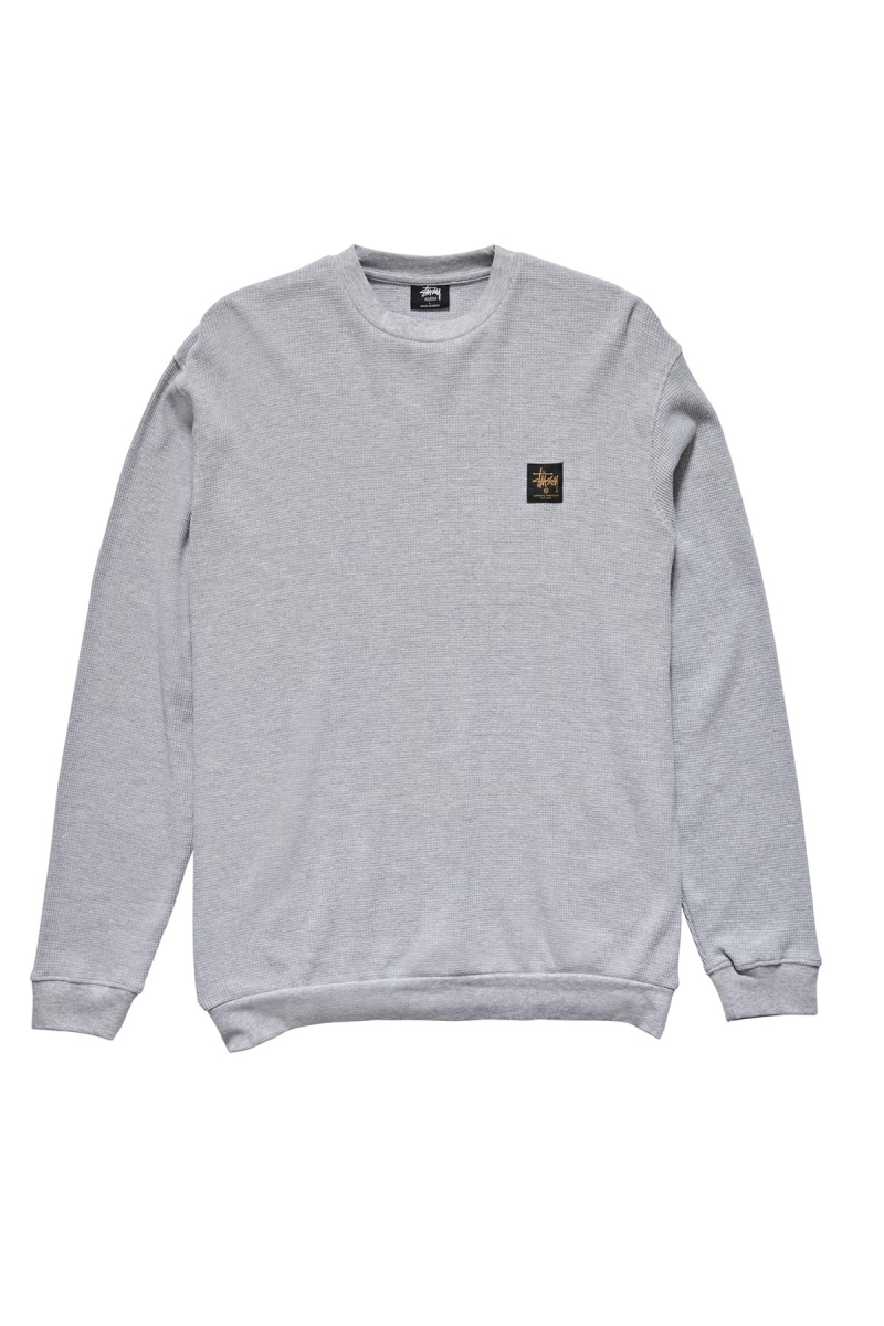 Stussy Workwear Waffle Crew Men\'s Sweaters Grey | IL0000865