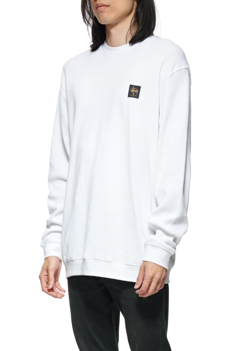 Stussy Workwear Waffle Crew Men's Sweaters White | IL0000866