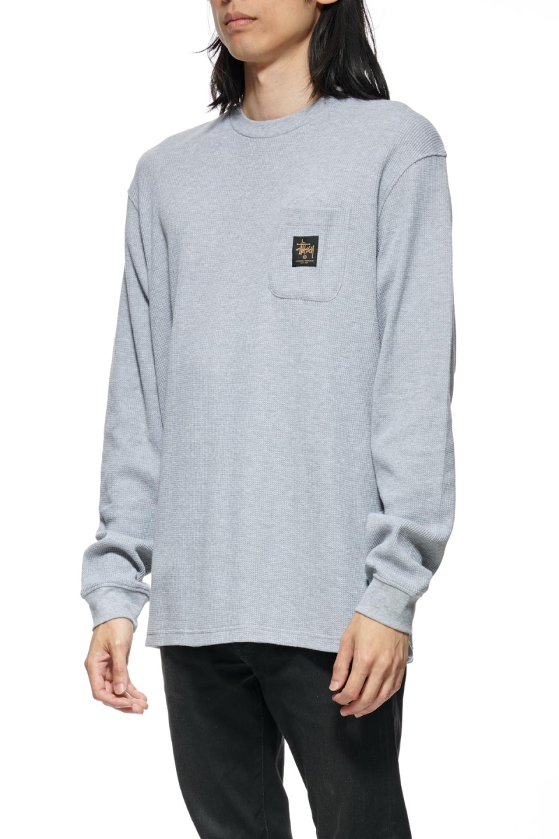 Stussy Workwear Waffle Men's Sweatshirts White | IL0000963