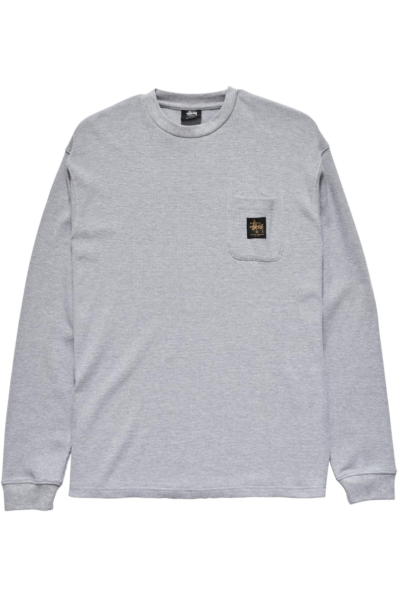 Stussy Workwear Waffle Men\'s Sweatshirts White | IL0000963