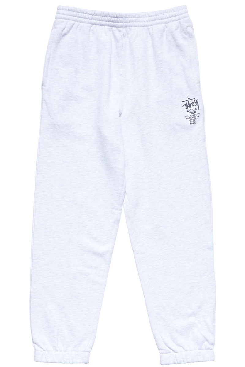 Stussy World Tour Men\'s Track Pants White | IL0001014