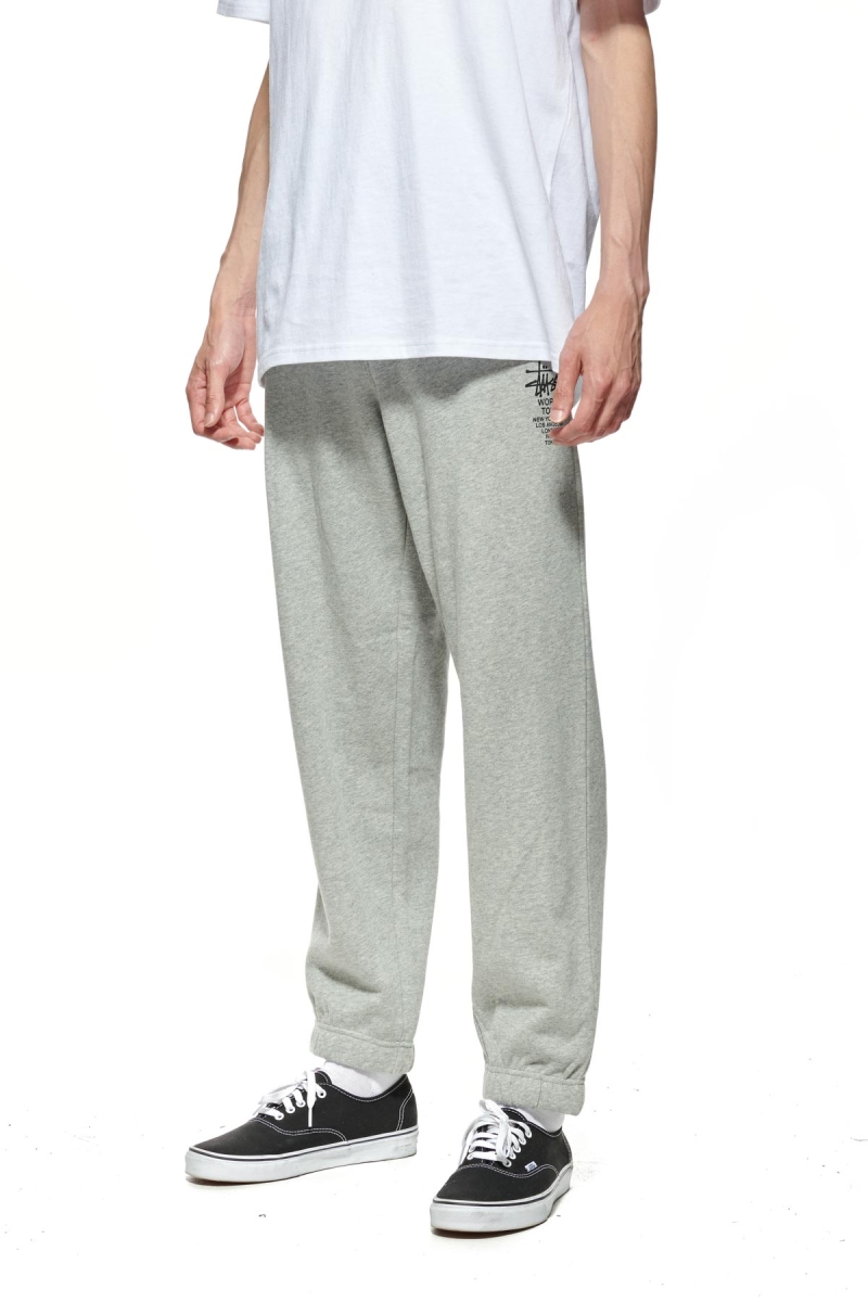 Stussy World Tour Men's Track Pants White | IL0001015