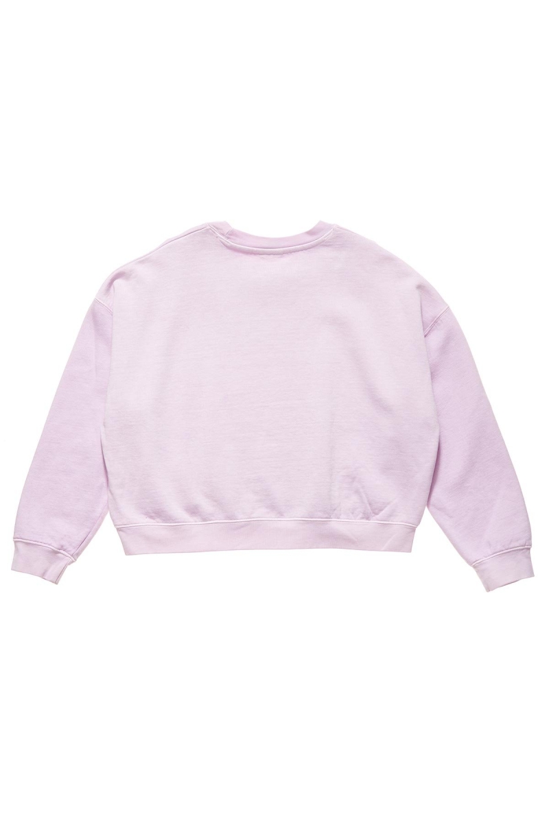 Stussy World Tour Pigment Crew Women's Sweaters Pink | IL0000870