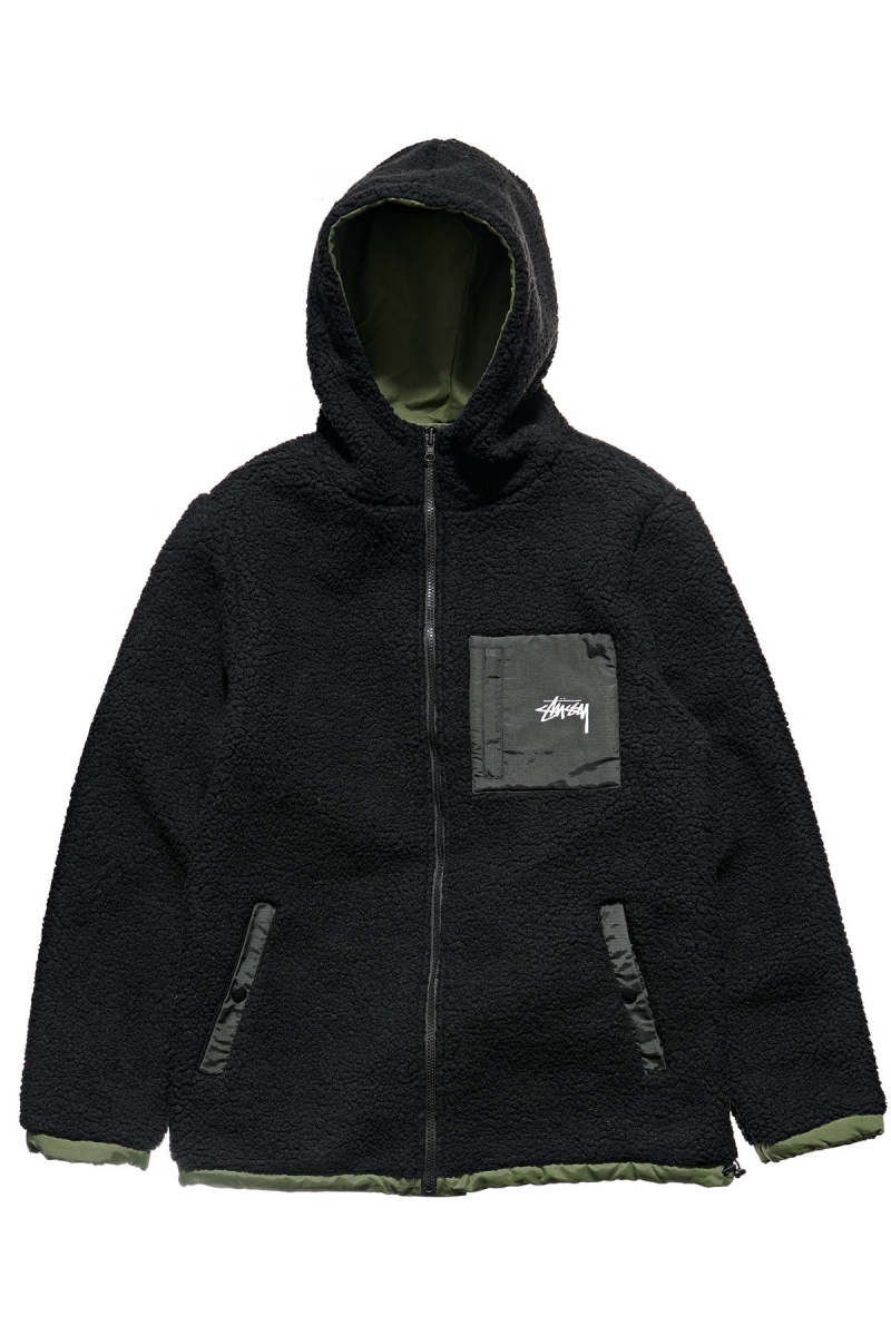 Stussy World Tour Reversible Men's Jackets Black | IL0000367