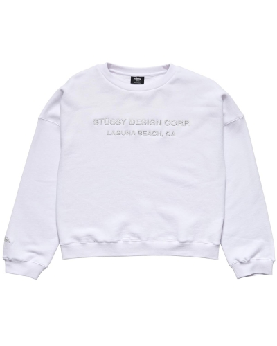 Stussy Alcott OS Crew Women's Sweaters White | IL0000812