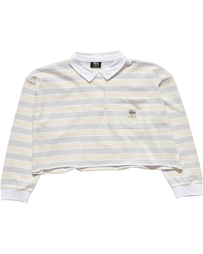 Stussy Anders Stripe Rugby Women's Shirts Pink | IL0000292