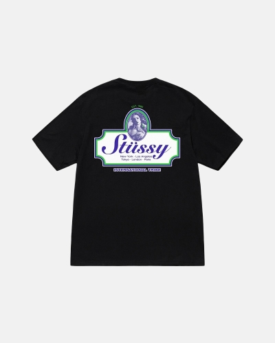 Stussy Authentic Men's T Shirts Black | IL0000096