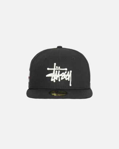 Stussy Authentic New Era Men's Caps Black | IL0000377