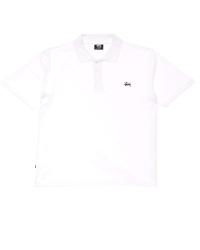 Stussy Authentic SS Polo Men's Shirts White | IL0000293