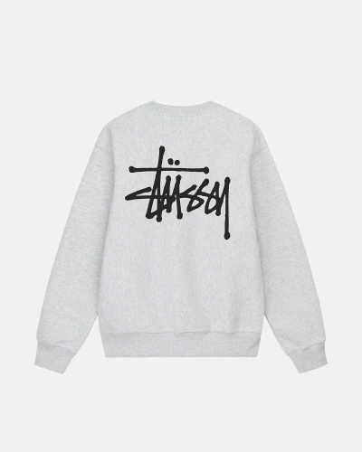 Stussy Basic Crew Men's Hoodies Grey | IL0000006