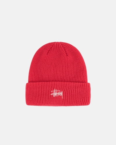 Stussy Basic Cuff Men's Beanie Red | IL0000380