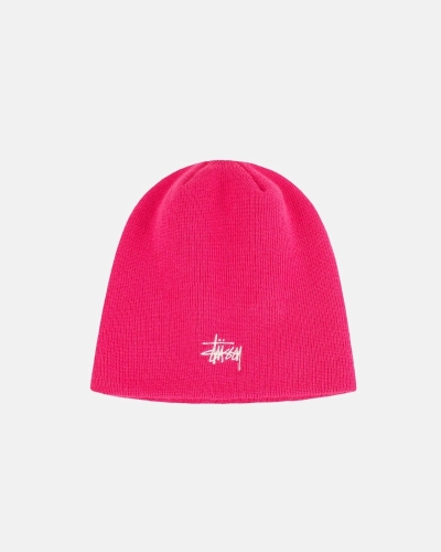 Stussy Basic Skullcap Men's Beanie Rose Pink | IL0000388