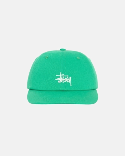 Stussy Basic Stock Low Pro Men's Caps Green | IL0000391