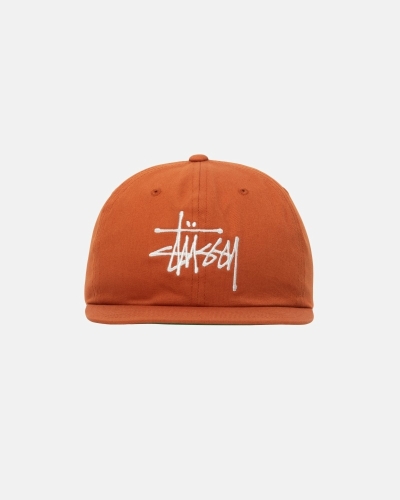 Stussy Basic Strapback Men's Caps Brown | IL0000398