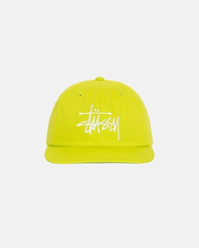 Stussy Basic Strapback Men's Caps Light Green | IL0000396