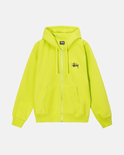 Stussy Basic Zip Men's Hoodies Light Green | IL0000015